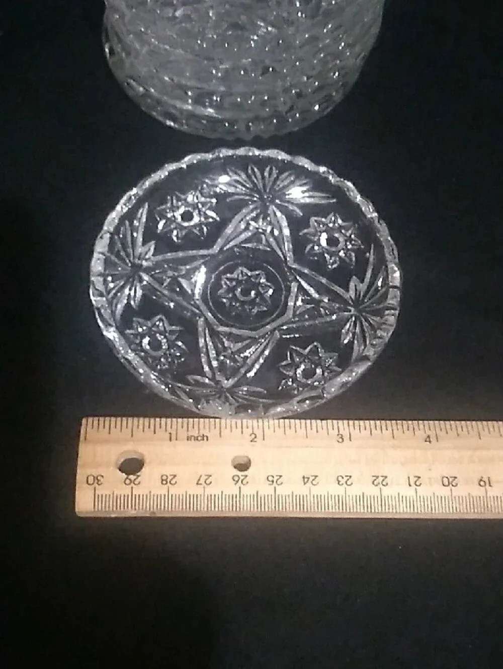 Anchor Hocking Pressed Clear Cut Glass Coaster Set 5 Star of David Pattern (B6) - Picture 2 of 7